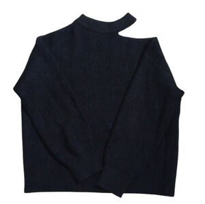 See What's Out There Black Cold Shoulder Sweater